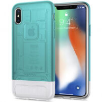 Spigen Classic C1 tok Apple iPhone X - türkizkék