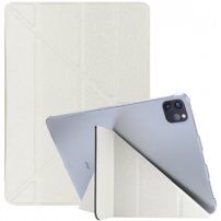 Selyem borító alvás funkcióval és origami állvánnyal - iPad Pro 12,9" (2018-2022) - fehér