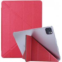Selyem borító alvás funkcióval és origami állvánnyal - iPad Pro 12,9" (2018-2022) - piros