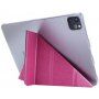Selyem borító alvás funkcióval és origami állvánnyal - iPad Pro 12,9" (2018-2022) - fukszia