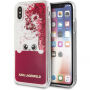 Karl Lagerfeld Peek and Boo Liquid Glitter tok iPhone X - piros