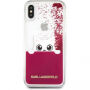 Karl Lagerfeld Peek and Boo Liquid Glitter tok iPhone X - piros