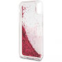 Karl Lagerfeld Peek and Boo Liquid Glitter tok iPhone X - piros