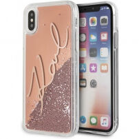 Karl Lagerfeld Signature tok iPhone X - rózsaszín
