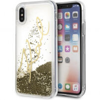 Karl Lagerfeld Karl Signature Liquid Glitter tok iPhone X - arany