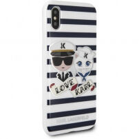 Karl Lagerfeld Sailor Stripes tok iPhone X - fekete