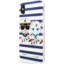 Karl Lagerfeld Sailor Stripes tok iPhone X - fekete