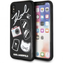 Karl Lagerfeld Pins tok iPhone X - fekete