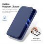 DUX DUCIS Skin X flip cover tok MagSafe -vel - iPhone 13 Pro Max - sötétkék