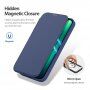 DUX DUCIS Skin X flip cover tok MagSafe -vel - iPhone 13 Pro - sötétkék