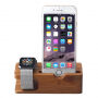 Fából állvány 2in1 - iPhone / Apple Watch - bambusz fa