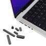 ENKAY 7in1 szilikon port porvédő - MacBook Air 13" / Air 15" / Pro 14" / Pro 16" - fekete