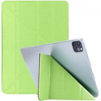 Selyem borító alvás funkcióval és origami állvánnyal - iPad Pro 12,9" (2018-2022) - zöld