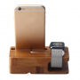Fából állvány 2in1 - iPhone / Apple Watch - bambusz fa