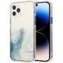 Tartós karcálló márvány mintás tok - iPhone 14 Pro Max - világoskék