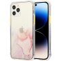 Tartós karcálló márvány mintás tok - iPhone 14 Pro Max - rózsaszín