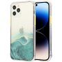 Tartós karcálló márvány mintás tok - iPhone 14 Pro Max - türkizkék