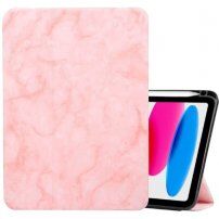 Márvány mintás tok tárolóhellyel Apple Pencil - iPad 10,9" (2022) / 11" (2025) - rózsaszín