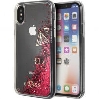 Guess Liquid Glitter tok iPhone X - piros