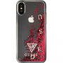 Guess Liquid Glitter tok iPhone X - piros