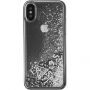 Guess Liquid Glitter tok iPhone X - ezüst