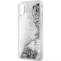 Guess Liquid Glitter tok iPhone X - ezüst
