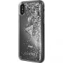 Guess Liquid Glitter tok iPhone X - ezüst