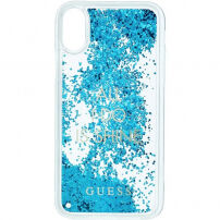 Guess Liquid Glitter hátsó tok iPhone X - kék