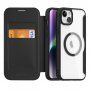 DUX DUCIS Skin X flip cover tok MagSafe -vel - iPhone 15 Plus - fekete