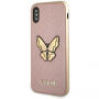 Guess Saffiano Butterfly tok iPhone X - rózsaszín-arany