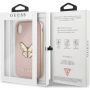 Guess Saffiano Butterfly tok iPhone X - rózsaszín-arany