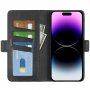 Flip cover PU műbőr tok - iPhone 15 Pro Max - fekete