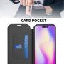 Szilikon és PU műbőr pénztárca tok - iPhone 15 Plus - narancssárga