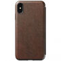 Nomad Folio Leather Case tok Apple iPhone XS Max - barna