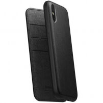Nomad Folio Leather Case tok Apple iPhone XS / X - fekete