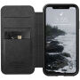 Nomad Folio Leather Case tok Apple iPhone XS / X - fekete