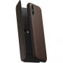 Nomad Folio Leather Tri-Fold tok Apple iPhone XS / X - barna