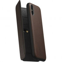 Nomad Folio Leather Tri-Fold tok Apple iPhone XS / X - barna