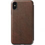 Nomad Folio Leather Tri-Fold tok Apple iPhone XS Max - barna