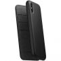 Nomad Folio Leather Case tok Apple iPhone XS Max - fekete
