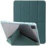 Tok transzparens hátlappal és origami állvánnyal - iPad Pro 12,9" (2018-2022) - petróleum zöld