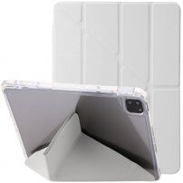 Tok transzparens hátlappal és origami állvánnyal - iPad Pro 12,9" (2018-2022) - szürke