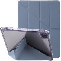 Tok transzparens hátlappal és origami állvánnyal - iPad Pro 12,9" (2018-2022) - kékes-szürke