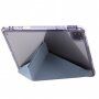 Tok transzparens hátlappal és origami állvánnyal - iPad Pro 12,9" (2018-2022) - kékes-szürke