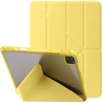 Tok transzparens hátlappal és origami állvánnyal - iPad Pro 12,9" (2018-2022) - sárga