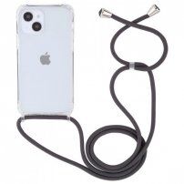 Átlátszó tok zsinórral - iPhone 15 - szürke