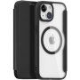 DUX DUCIS Skin X flip cover tok MagSafe -vel - iPhone 15 - fekete