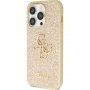 Guess Fixed Glitter 4G Metal Logo csillogó tok - iPhone 15 Pro Max - arany