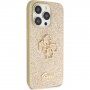 Guess Fixed Glitter 4G Metal Logo csillogó tok - iPhone 15 Pro Max - arany