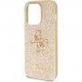 Guess Fixed Glitter 4G Metal Logo csillogó tok - iPhone 15 Pro Max - arany